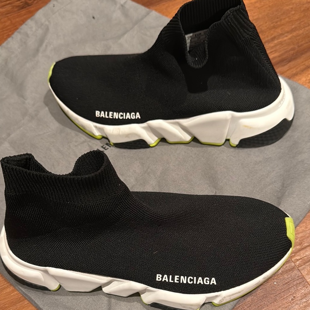 Balenciaga Black and Yellow Sole Sneakers